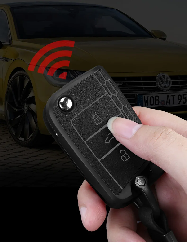 Пластиковый+ кожаный чехол для ключей автомобиля для Volkswagen VW Golf 7 MK7 Tiguan mk2 для Skoda Octavia A7 Kodiaq