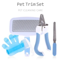 dog cleaning supplies comb cat nail scissors bathing combing finger cots for pets novice trimming set pet cleaning supplies