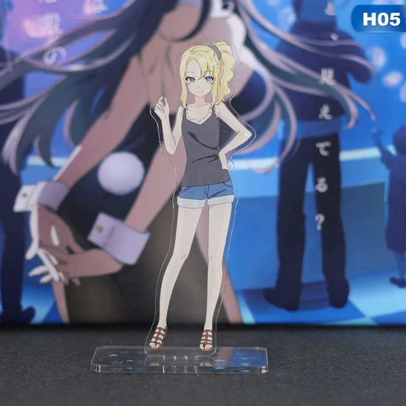 

17-19cm Anime Seishun Buta Yarou Series Mai Sakurajima Desk Acrylic Stand Figure Model Anime Activities Desk Figures Decor