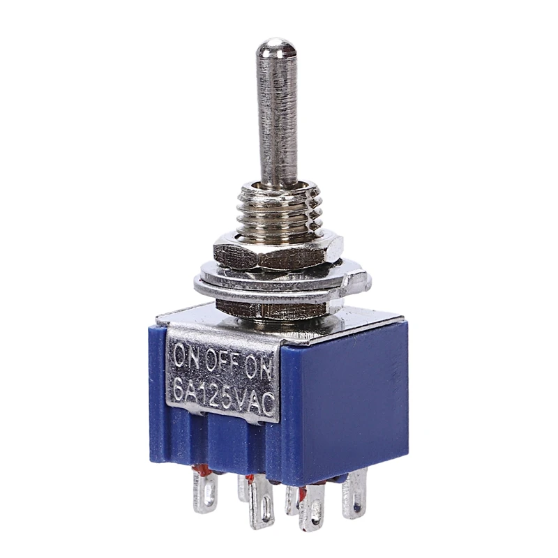 AC 125V 6A 6 контактный переходник с внутренней Spdt вкл/выкл/на 3 сторонний выход мини