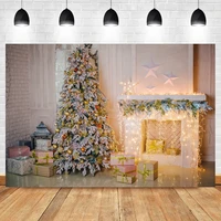 laeacco indoor christmas tree gift fireplace stars newborn birthday photo photography backdrop photo background for photo studio