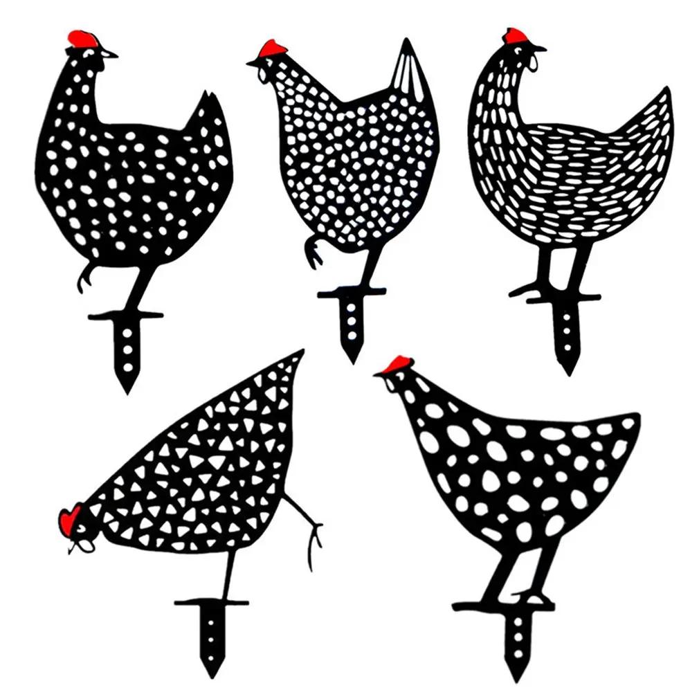 

5PCS Chicken Yard Art Creative Realistic Hen Family Garden Ornaments Statue Outdoor Garden Backyard Lawn Easter Decoration Gift