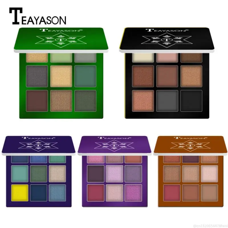 

9 Colors Matte Shimmer Eyeshadow Palette Waterproof Glitter Diamond Pigment Highlighter Eye Shadow Powder Makeup Cosmetics TPLM2