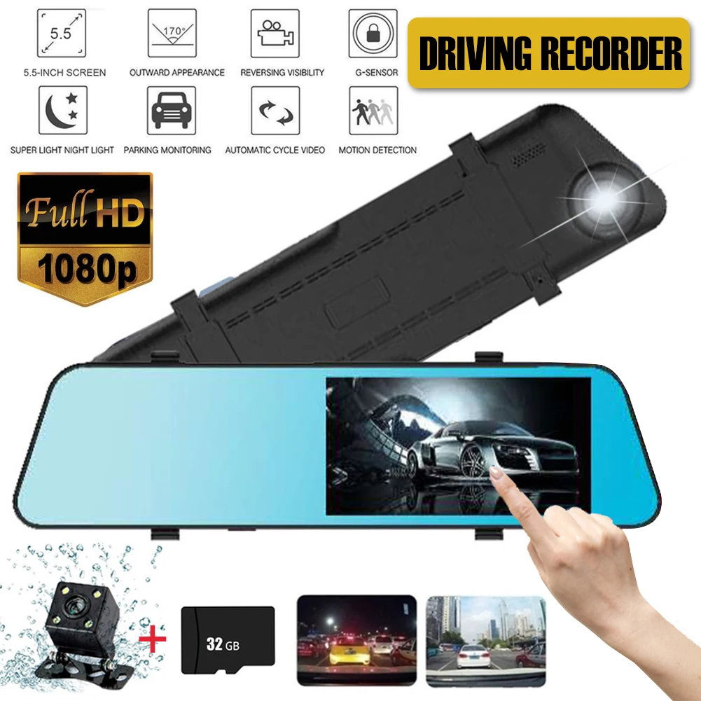 

Front HD 1080P And Rear Camera 170° Wide Angle Car Camera Auto Digital Video Recorder with Night Vision Parking Monitor