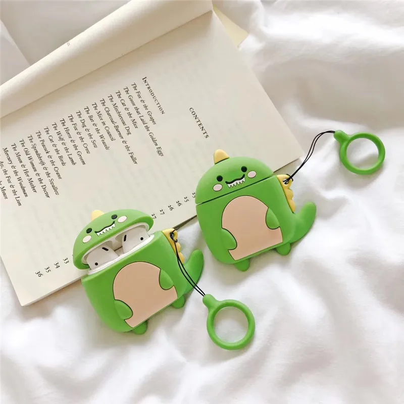 Чехол для наушников AirPods, силиконовый чехол с милым аниме Love, защитный чехол для Apple Air pods, 2 наушника, чехол для наушников, кольцевой ремешок