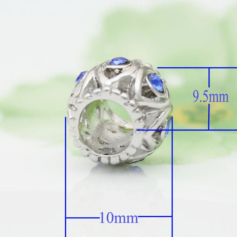 Бесплатная доставка Европейский популярный талисман синий кристалл Филигранное