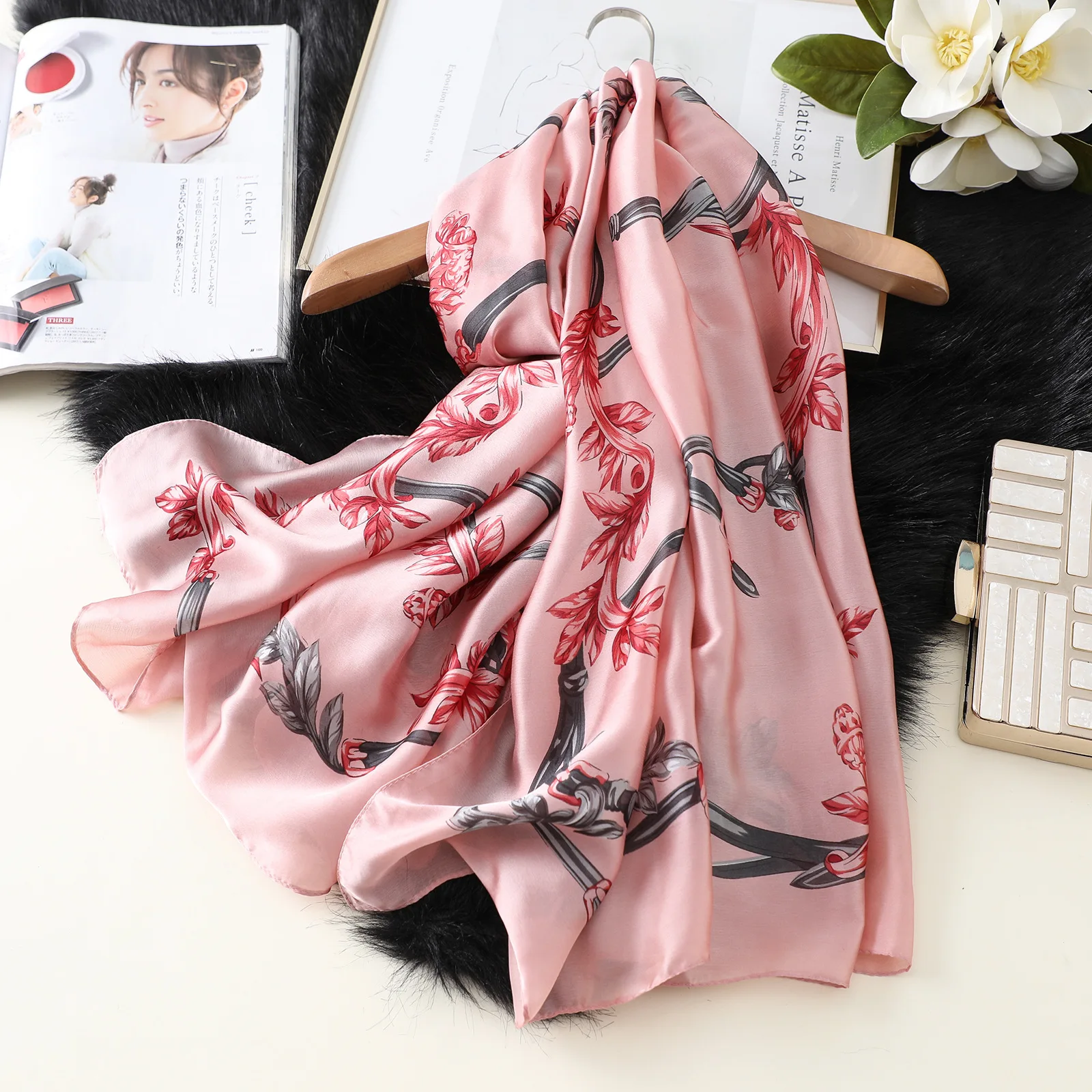 180*90 см 2020 новые женские печать имитация шелка шелковая шаль шарф мода