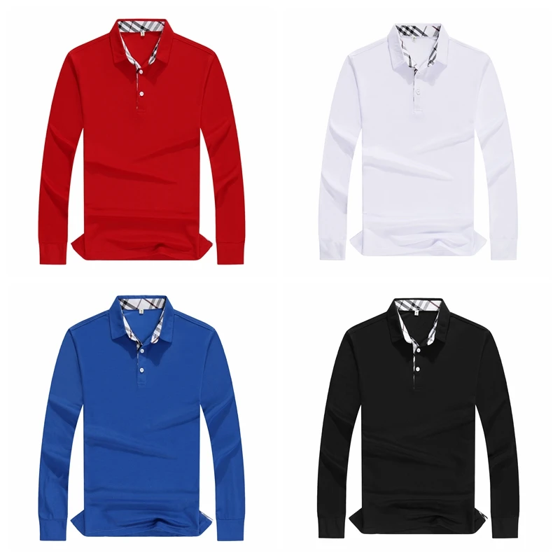 Рубашка поло с длинными рукавами большие размеры однотонная Повседневная