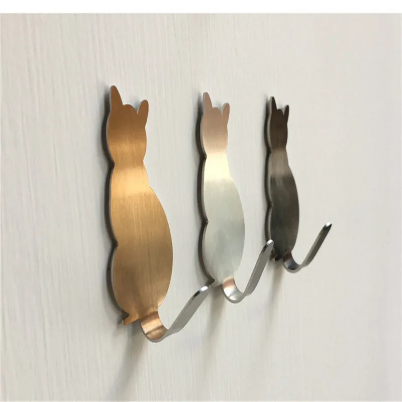 

Cat Clothe Hook Stainless Sticky Hook Kitchen Load-Bearing Hook Kitten Hanger Hanger Coat Hook Stainless Steel Hook Clean Simple