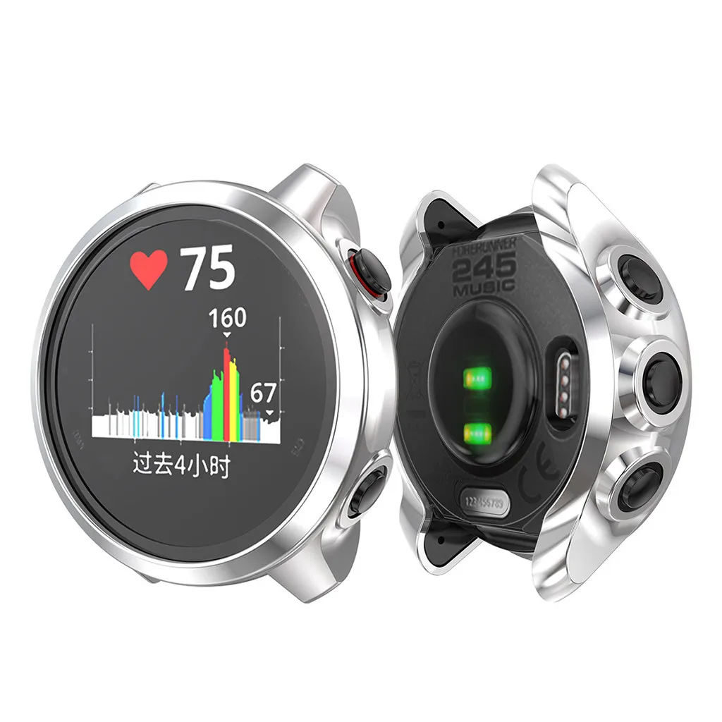 Ouhaobin Smart Watch Case For Garmin Forerunner 245 UltraSlim Electroplate Transparent TPU Cover 245M | Электроника