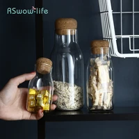 japan style cork coffee bean flavor sealed tank tea condiment receiving bottle food glass jar storage containers kitchen items