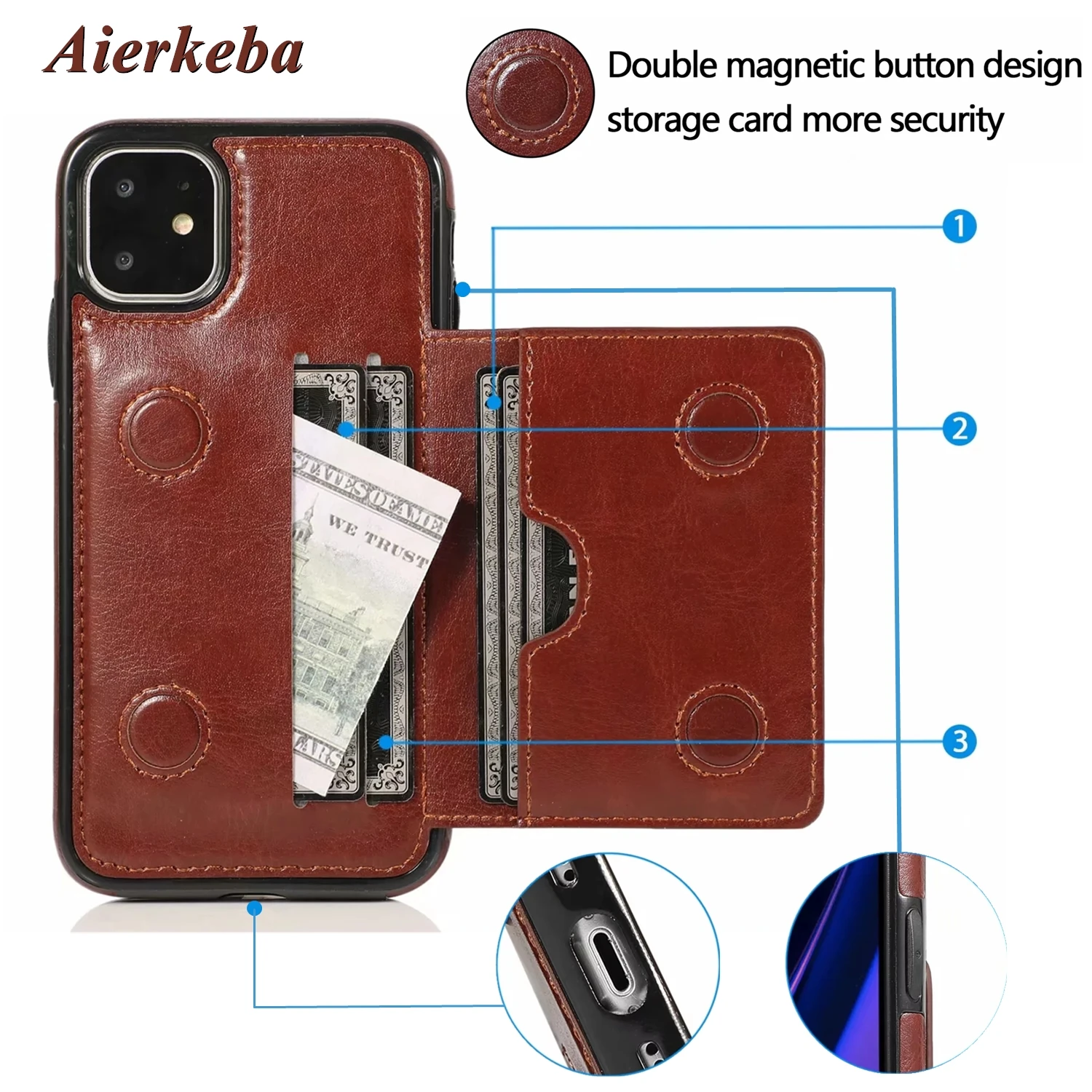 Чехол для iPhone 11 Pro Max Xr Xs 7 8 6 6s X Plus 5 5s Se держатель кредитных карт кошелек Роскошный