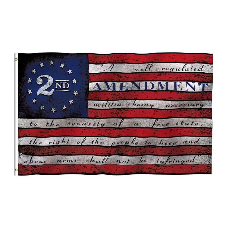 

Household appliances Second Amendment Logo - Vivid Color And Fade Amendment 1791 Retro American Flag Polyester With Brass Washer