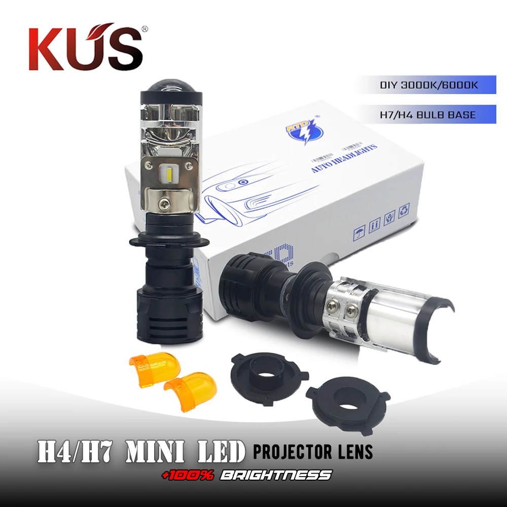 Мини H4/H7 светодиодный объектив для проектора LHD DIY 3000K 6000k цвет Простая установка H4
