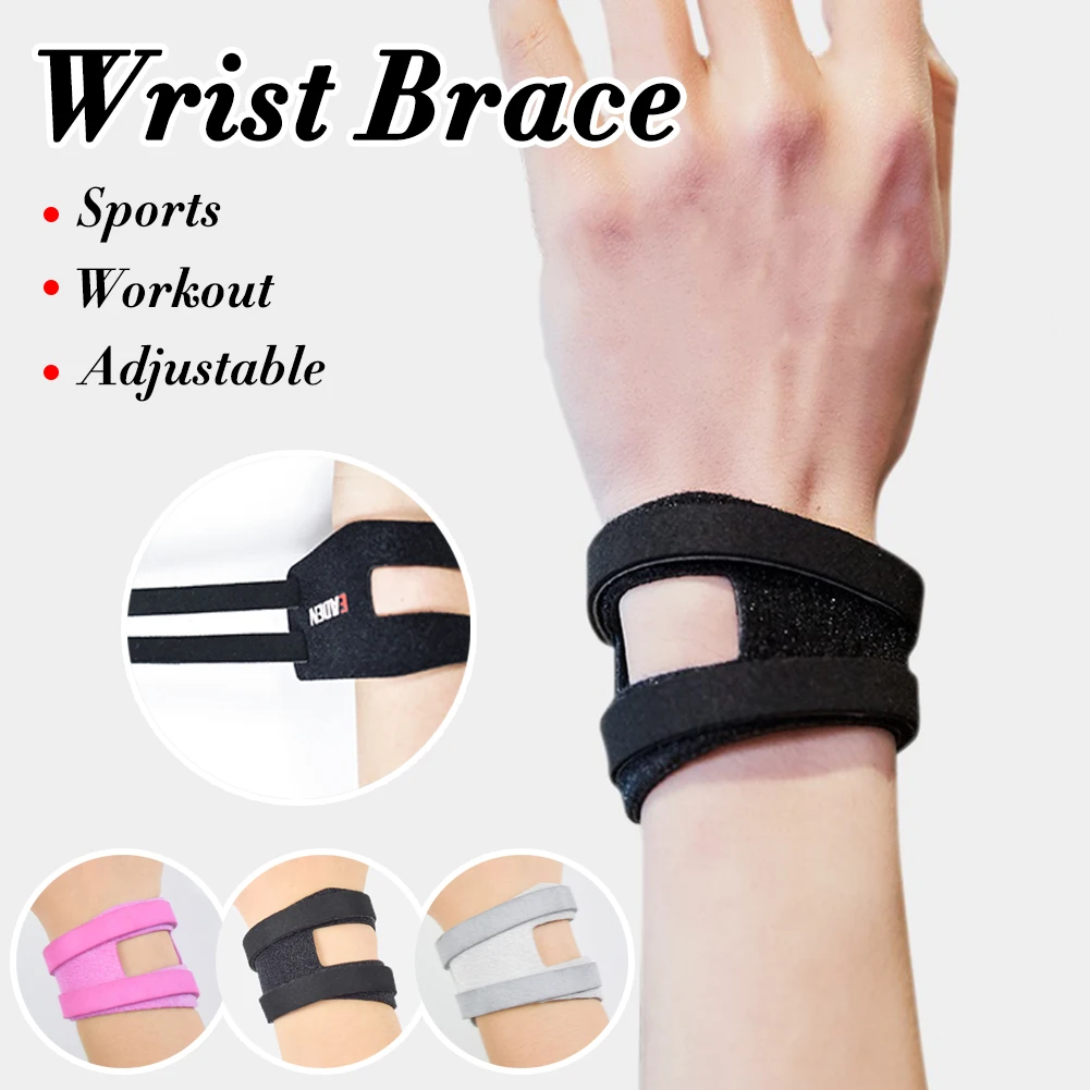 

1Pair Wrist Braces Adjustable Wirts Wrap For TFCC Tear Soft Faux Leather Lining Training Wrist Support Brace Straps