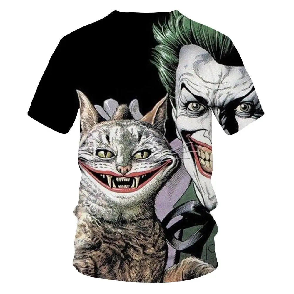 Мужская футболка с 3D принтом Joker Face повседневная мужская круглым вырезом