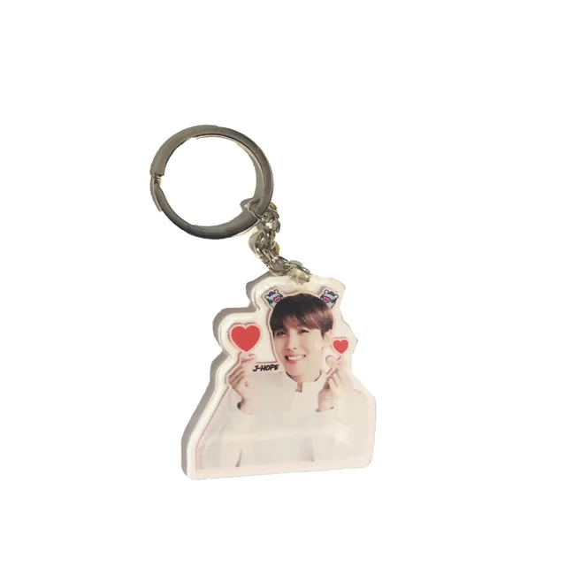 Милый мультфильм изображение альбом карта душа акриловый jungkook брелок J-HOPE V SUGA JIN RM JIMIN брелок