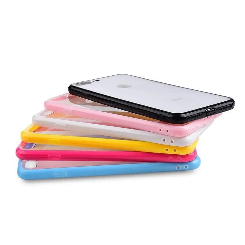 

Transparent hard Acrylic Back Soft TPU Border Phone Case For Apple iPhone 11 Pro Max X XR XS 8 7 6S 6 Plus SE Protection Cover