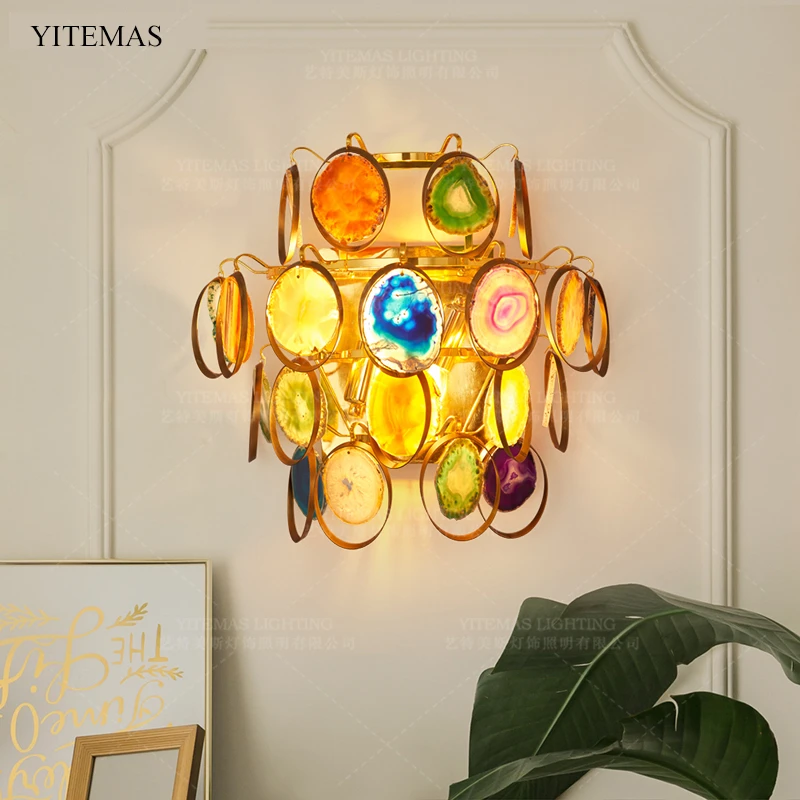 Современный настенный светильник из агата