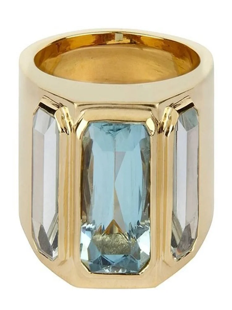 

2021 Trend Inlaid Diamond Light Blue Fashion Simple Women's Rings Wedding Accessories Luxury Brand Bijouterie Female Jewelry