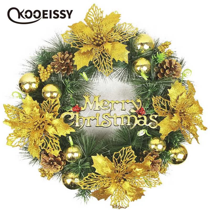 40 см Снеговик Рождественский олень венок из ротанга тканевый художественный