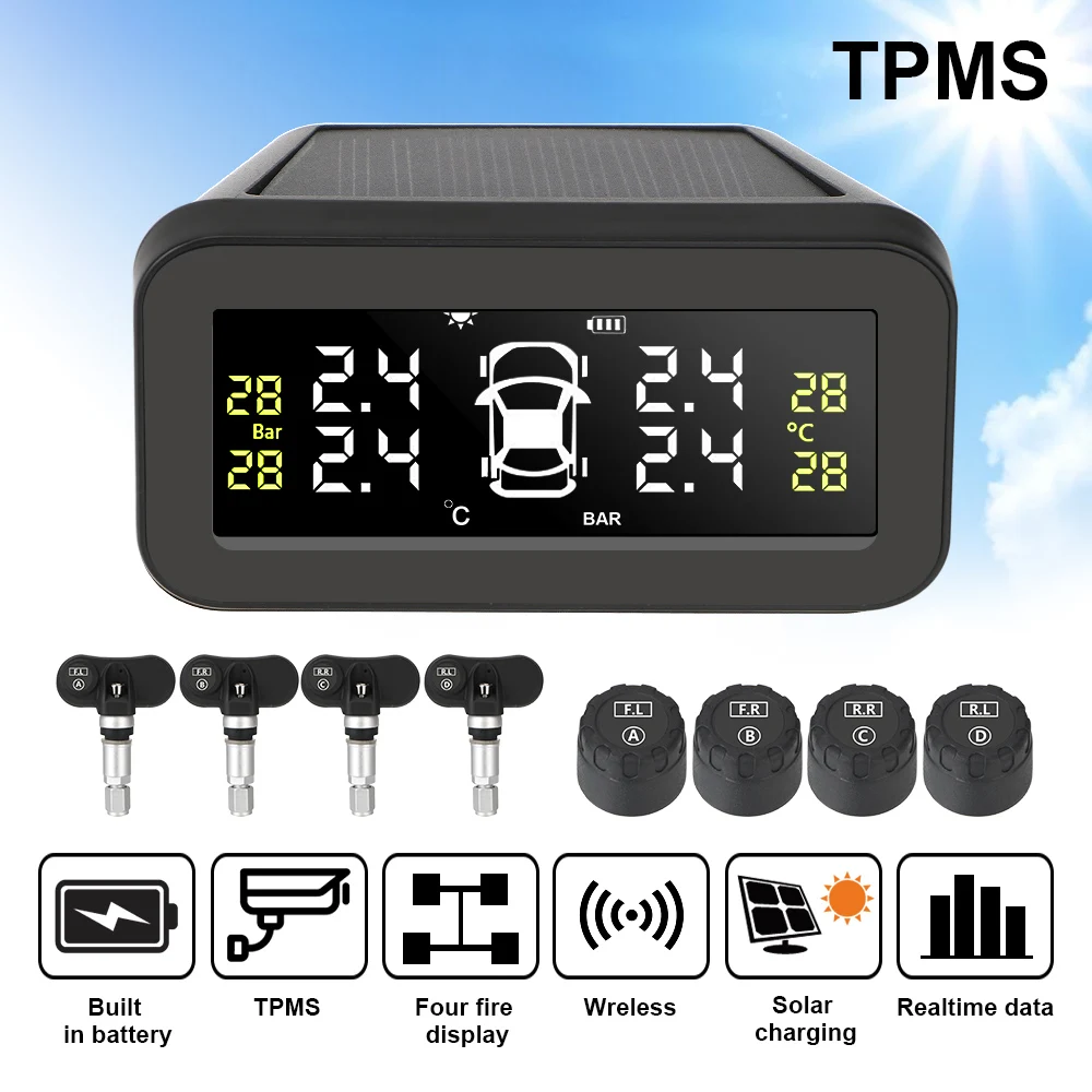 

Система контроля давления в шинах с 4 датчиками и ЖК-дисплеем