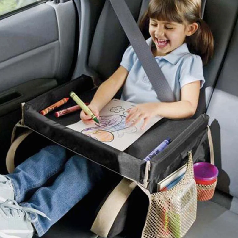 Baby Car Seat Tray Stroller Kids Toy Food Water Holder Desk Children Portable Table For Car New Child Table Storage Travel Play