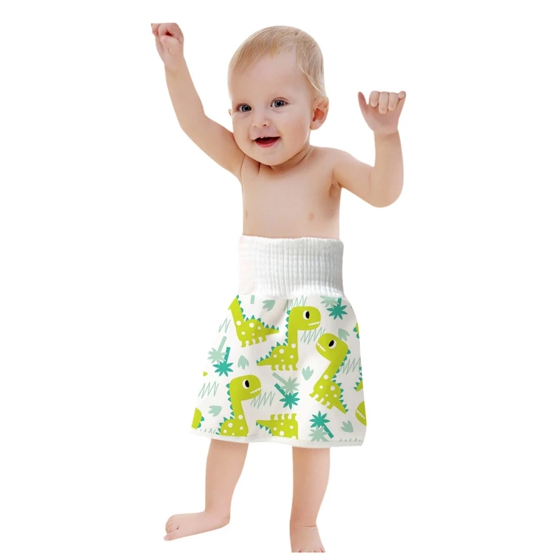 

2 in 1 Comfy Infants Baby Diaper Skirt Pure Cotton Toddler Potty Training Pants High Waist Waterproof Washable Shorts