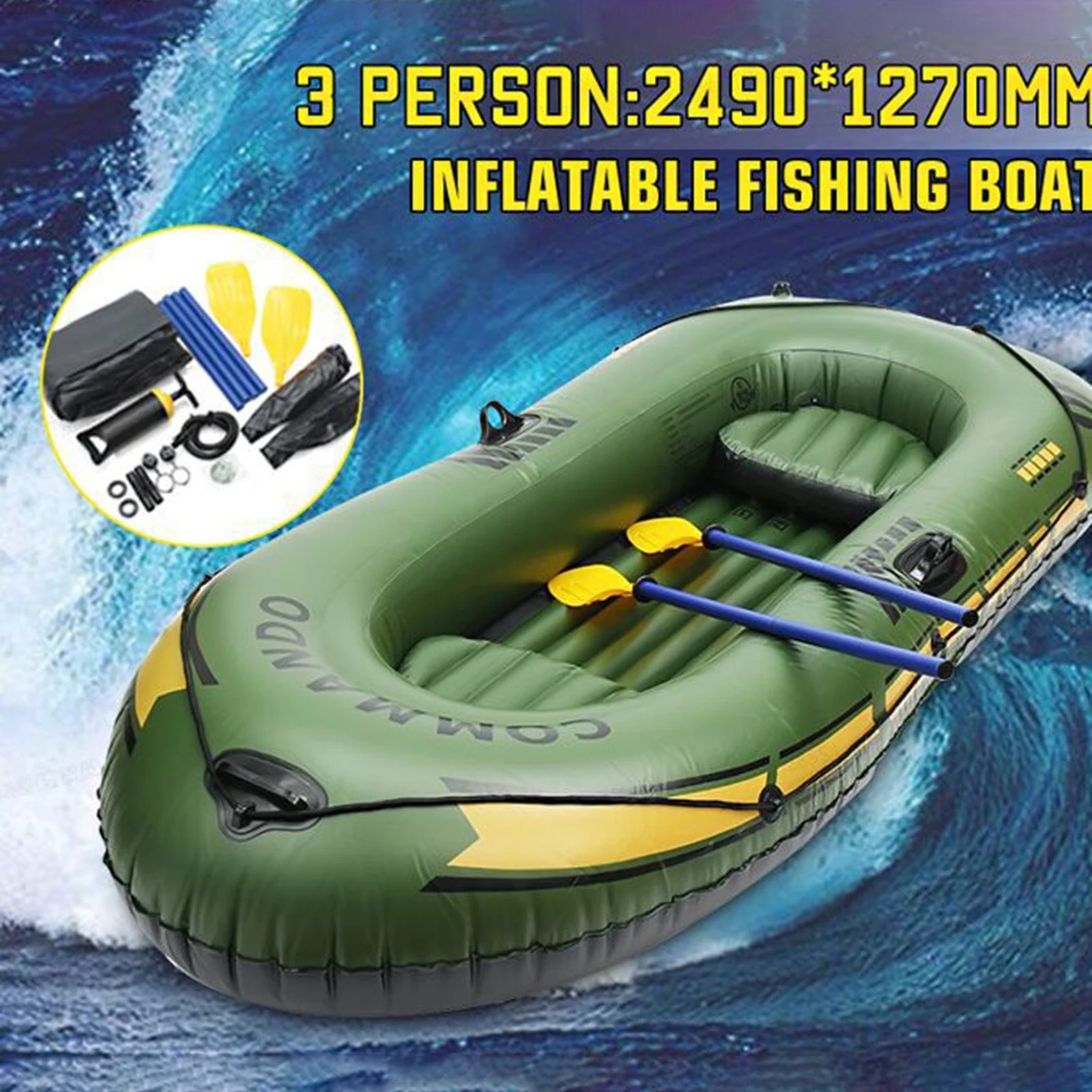 New Iatable Boat Thickened 2/3 People Portable Drifting Boat Kayak For Outdoor Rafting Fishing Travel Parent-child Activities