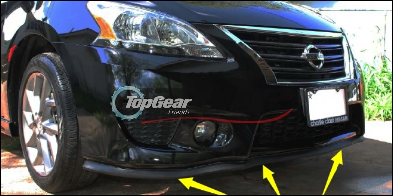 Дефлектор губ на бампер для Nissan Sentra Sylphy Pulsar седан передний спойлер юбка