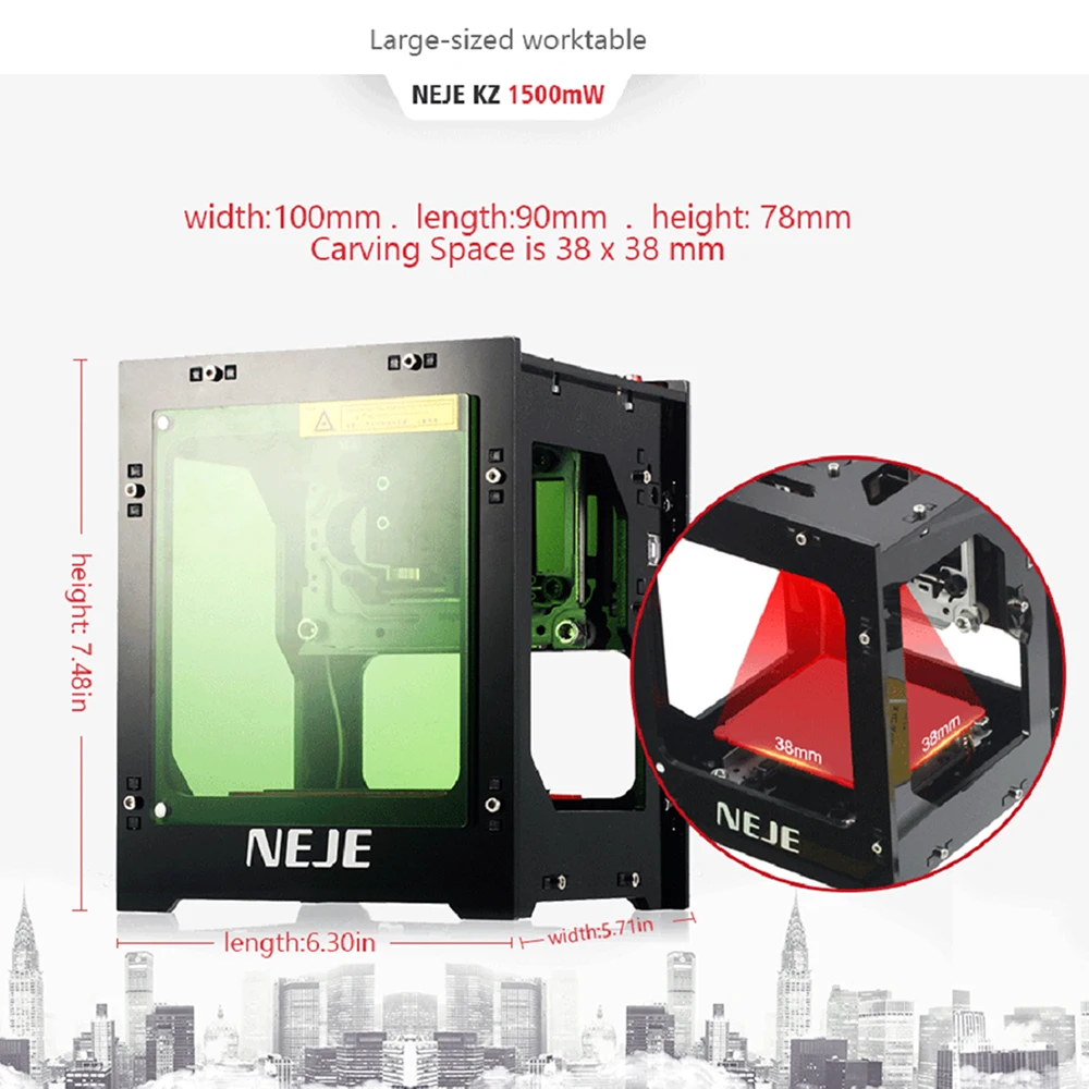 

NEJE DK-8-KZ 405nm High Speed Mini USB Laser Engraver Carver Automatic DIY Print Engraving Carving Machine Off-line Operation