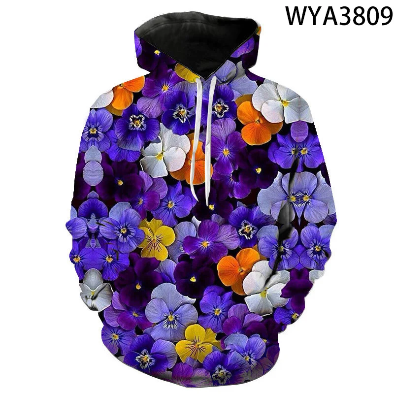 

2021 New Casual Hoodies Flower Fashion Men Women Children 3D Printed Sweatshirt Streetwear Boy Girl Kids Pullover Tops