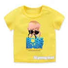 Новое поступление 2021, футболки для мальчиков, милые Мультяшные Детские футболки с цифровым принтом для малышей, начальника 2 на день рождения, летняя одежда для мальчиков, белые топы