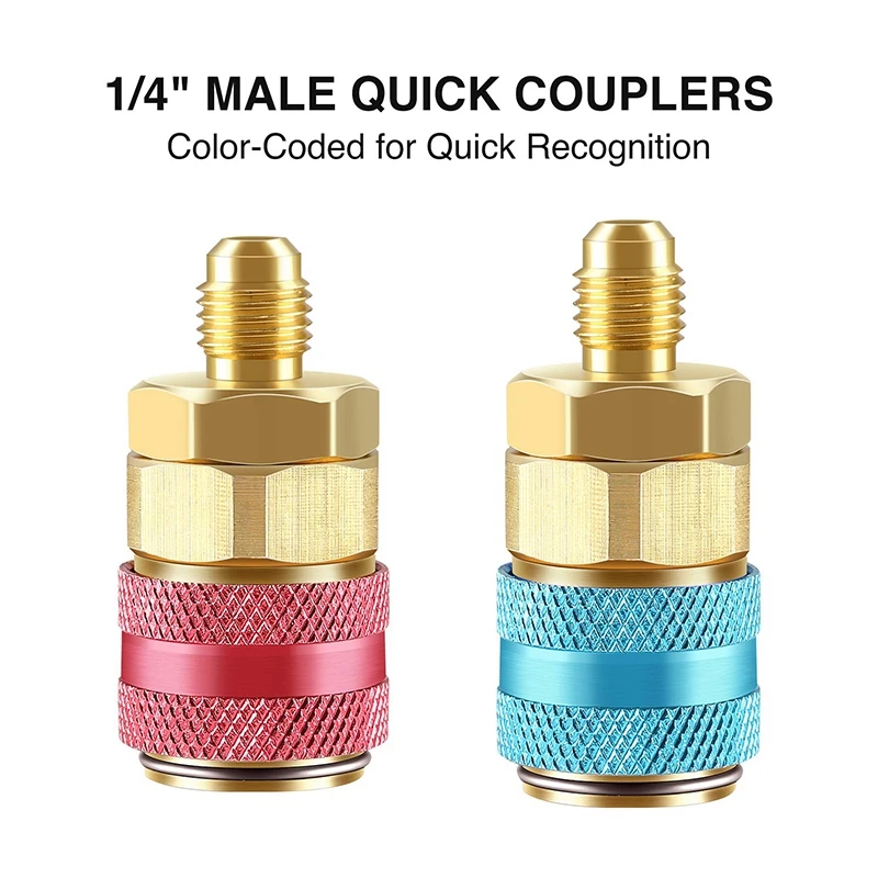 

5FT 3-Way AC Manifold Gauge Set for Freon Charging, Fits R134A/R12/R22/R502 Refrigerants,with Acme Adapter and Can Tap