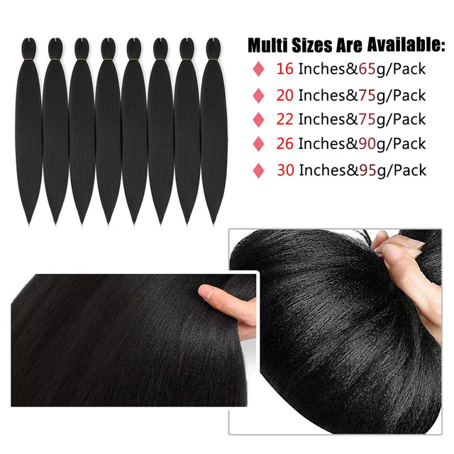 Soft Synthetic Braiding Hair for Kids Short Jumbo Braids Hair  12/16/20/26/30 Inch Pre Stretched Yaki Straight Hair Extensions - AliExpress