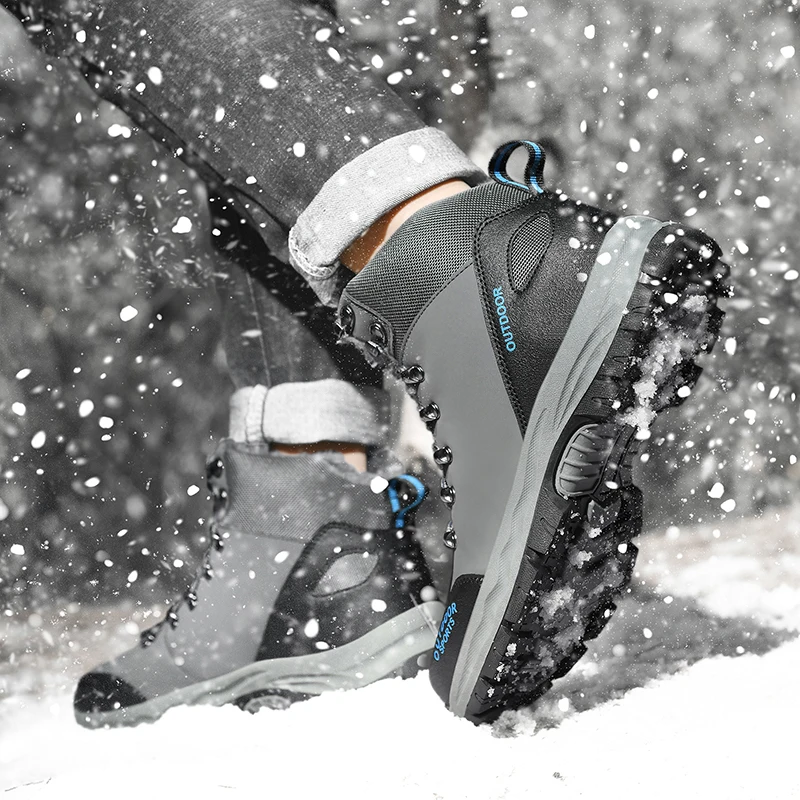 

Men Boots 2020 Winter Shoes For Men Warm Snow Boots Mid-calf Men Shoes Thick Plush Winter Boots For -40 degrees Men Cotton Shoes
