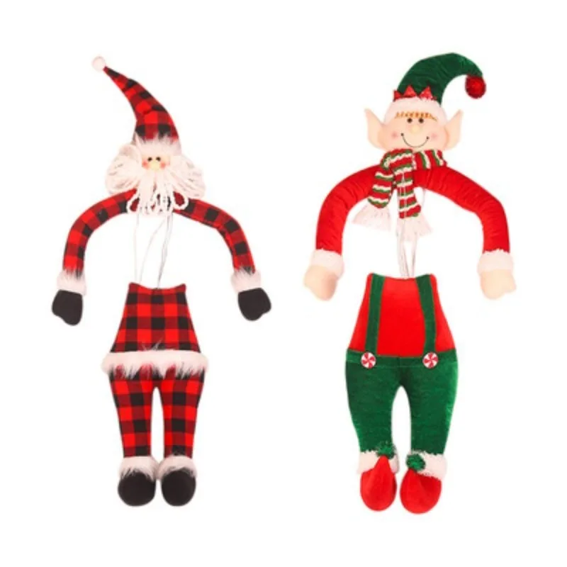 

Новые украшения для рождественской елки, кукла Санта-Клаус, эльф, обнимает елку, праздничный дом, Детский Рождественский подарок, украшение ...