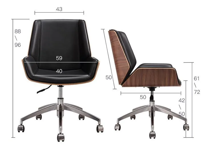 

Вращающееся офисное кресло из Bentwood со средней спинкой для компьютера, офисная мебель для дома, регулируемое кресло для конференций среднег...