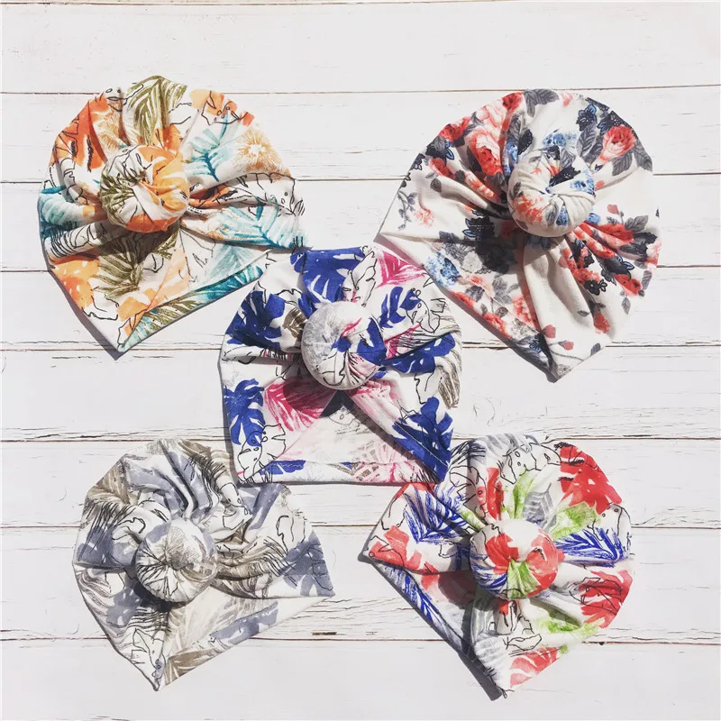 Retail Donut Baby Hat Boho Style Newborn Elastic Cotton Flower Beanie Caps Childs Multicolor Girl Boy Turban Hats | Детская одежда и