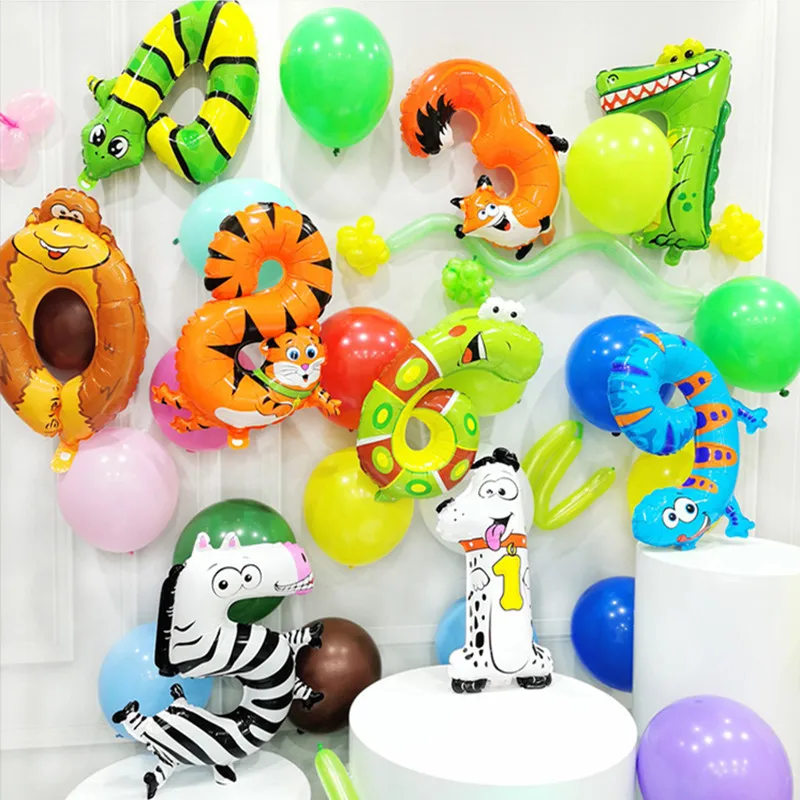 Воздушный шар из фольги в виде цифр животных 16 дюймов | Дом и сад