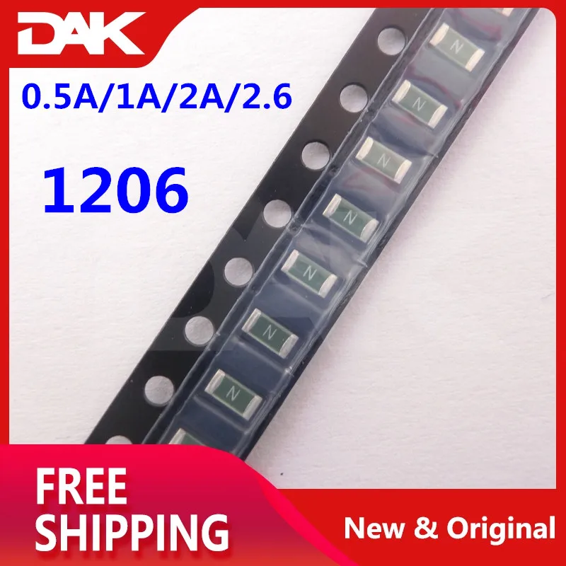40 шт. комплект 1206 предохранитель SMD самовосстановление сбрасываемый 0.5A/1A/2A/2,6 каждый 10 штук
