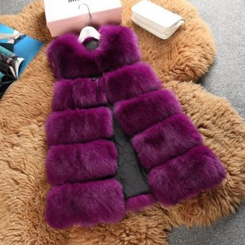 6XL 2020 зимний женский меховой жилет высокое-зима искусственный Лисий мех жилеты