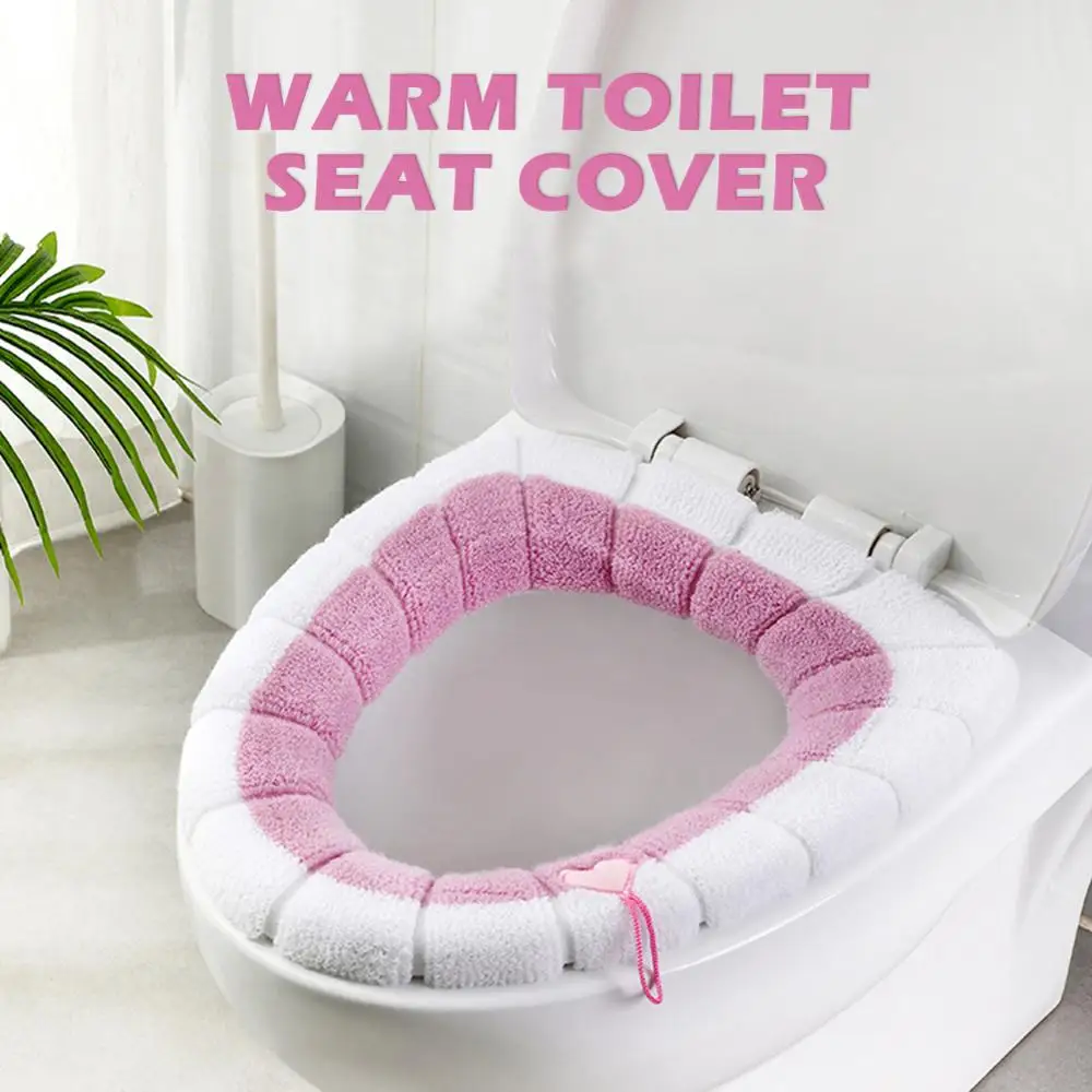 

Winter Bathroom Toilet Seat Cover Soft Thicker Warm Plush Toilet Cover Seat Lid Pad Home Decoration Toilet Seat Cover