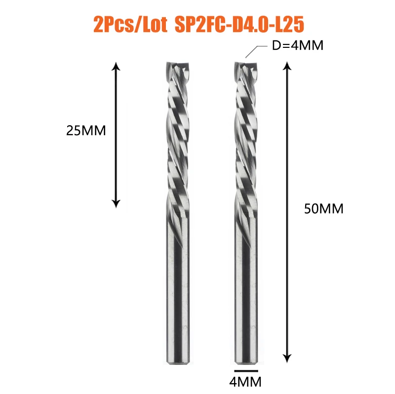 DREANIQUE Спиральные концевые фрезы для дерева 2 шт.