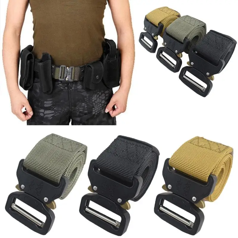 

Men's High Quality Belt Military Army Outdoor Hunting Tactical Multi Function Combat Survival Canvas For Nylon Male Marine Corps
