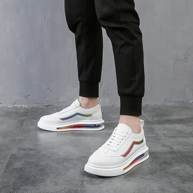 

Men Fashion Canvas Sneakers White Board Shoes Man's Korean Version Casual Air Cushion Shoe Fashion Society Young Sneaker