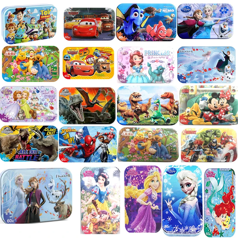 

Disney Princess Story Spider-Man Jurassic Mickey Snow Series Jigsaw Puzzle Wooden Educational Children's Toy