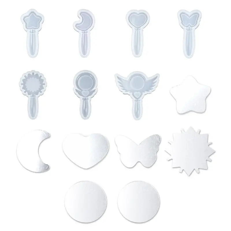 

ANGELADY 1PC Crystal Epoxy Resin Mold Portable Small Mirror Casting Silicone Mould Handmade DIY Crafts Jewelry Making Tool