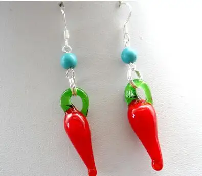 Натуральный камень красный перец кварц кристалл бирюзы подвески серьги для