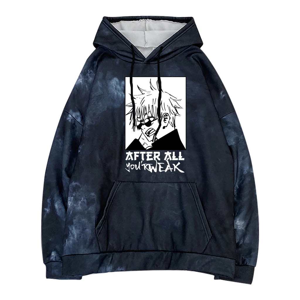 

Loose Casual Unisex Long Sleeve Jujutsu Kaisen Top Harajuku Pullover After All You're Weak Print Hoodie